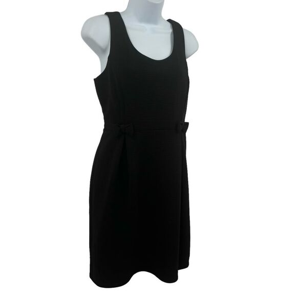 LC Lauren Conrad Bow Textured Little Black Pleated Dress - Picture 3 of 11